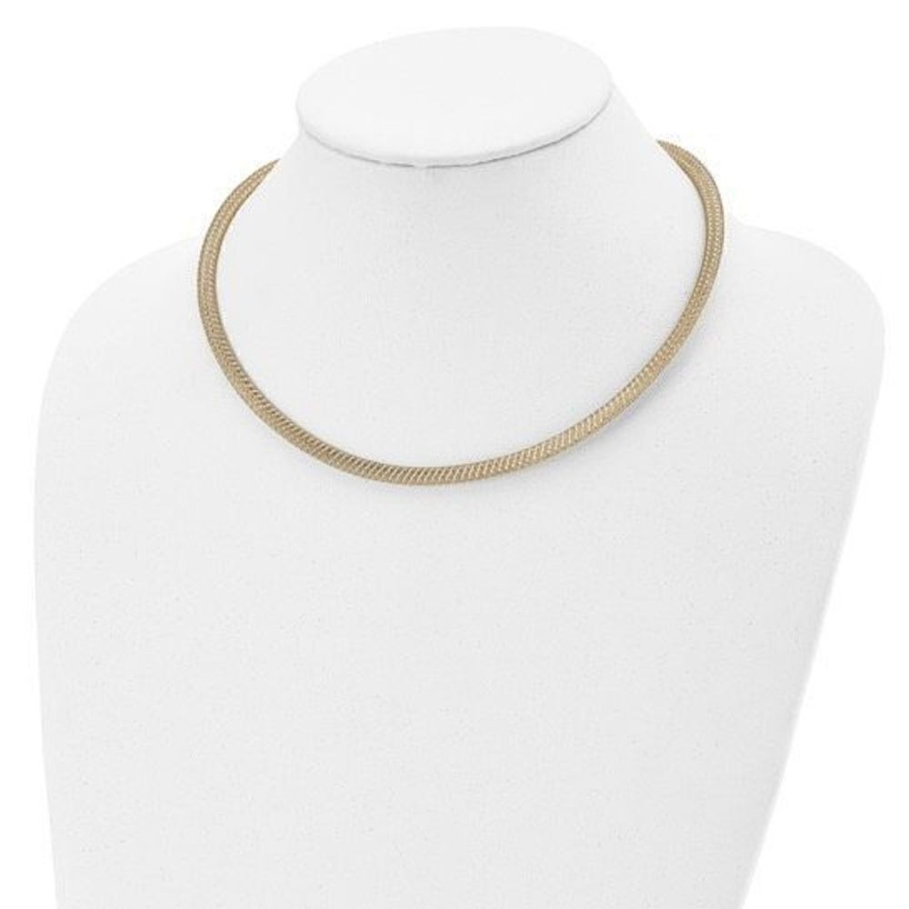 Leslie's 14K Two-tone Polished Mesh Stretch Necklace
